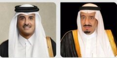 القيادة القطرية تهنئ خادم الحرمين الشريفين باليوم الوطني السعودي الـ95